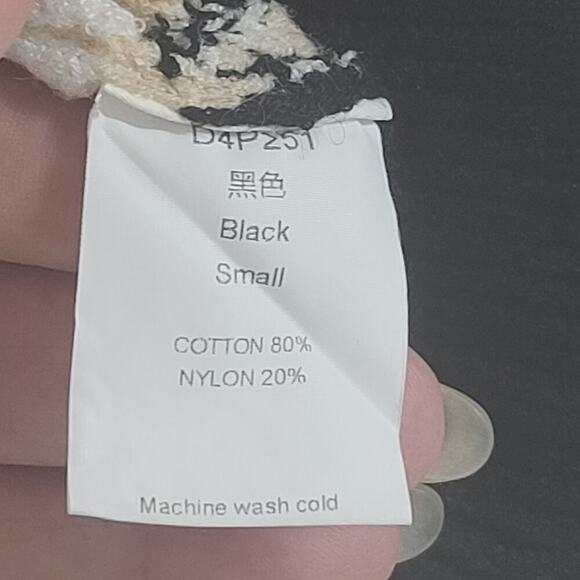 Nordic Fair Isle womens turtleneck sweater dress Size small black office Cozy - Picture 6 of 8